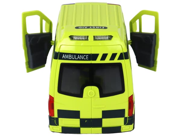 Fjernstyret gul ambulance med lys