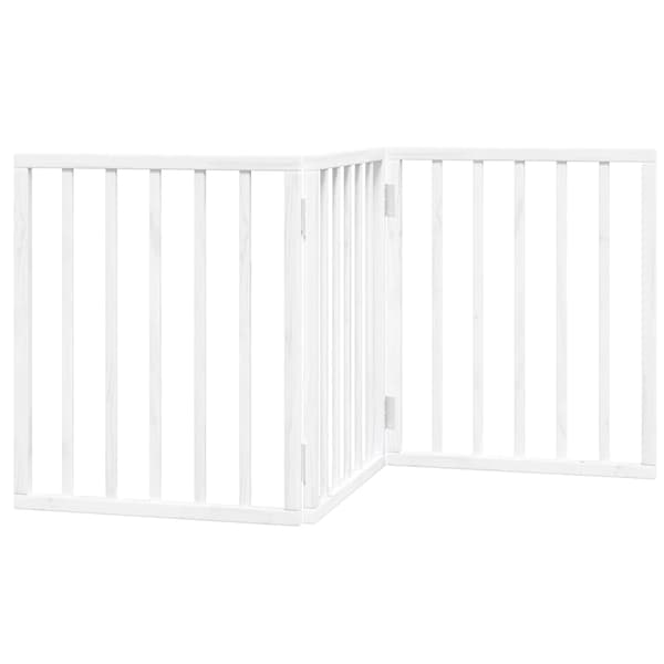 vidaXL foldbart sikkerhedsgitter til hunde, 3 paneler, hvid, 150 cm