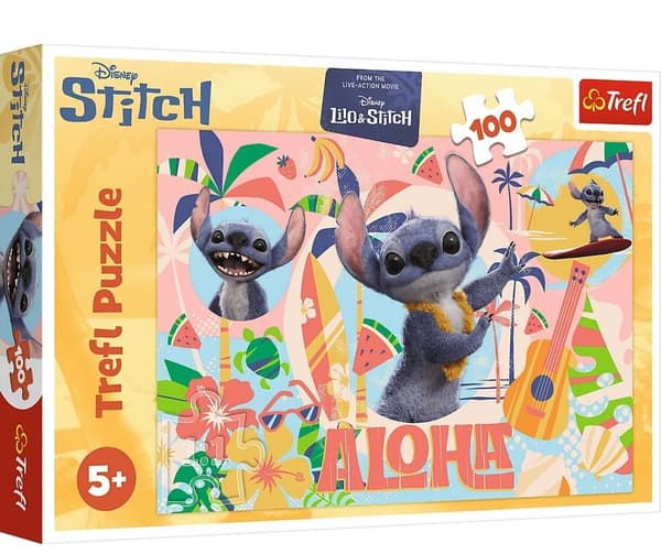 Puslespil 100 Stitch og venner i aktion