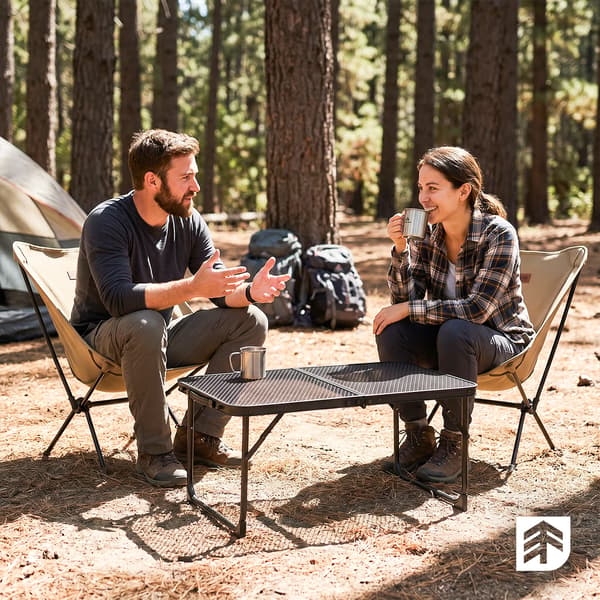 Hopfällbart campingbord i aluminiumhölje FLIP 60