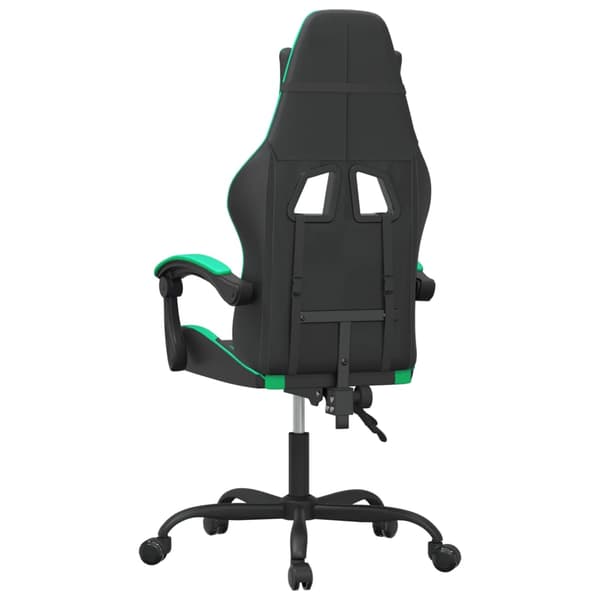 vidaXL gamingstol, sort og grøn, kunstlæder