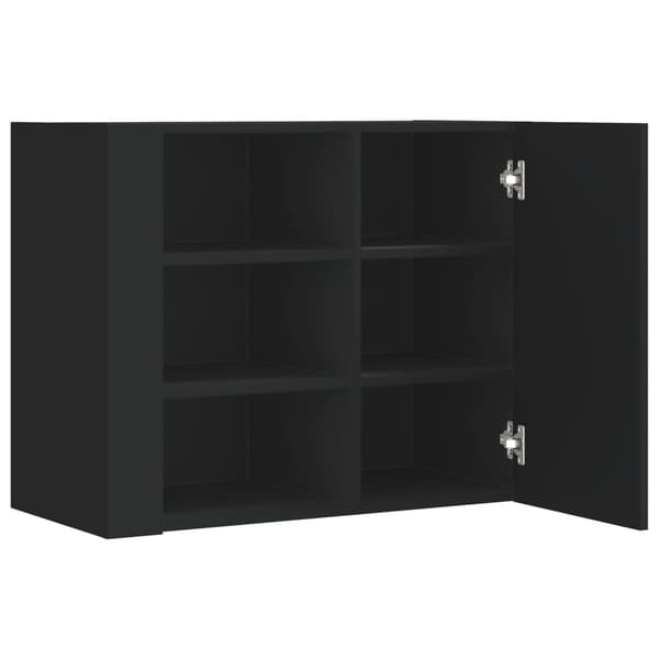 vidaXL vægskab sort 75x35x60 cm træbaseret materiale