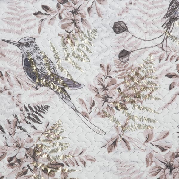 POLY överkast 170x210 blommor kvistar fågel