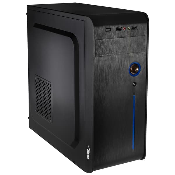 ATX-chassi för Akyga AK939BL PC Midi Tower 2x USB 2.0 dator, svart och blå