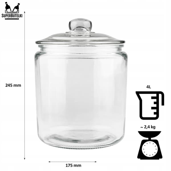 CIACHO 4 L glasburk med glaslock