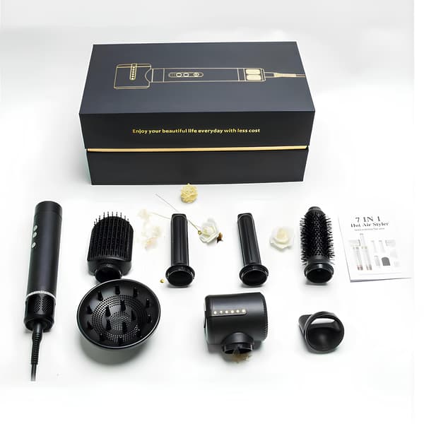Multifunktionel 7-i-1 styler, 1400 W, sort