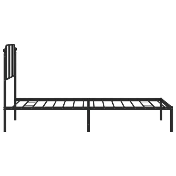 vidaXL metalsengestel med hovedgærde sort 90x200 cm