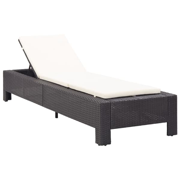 vidaXL liggestol med hynde, sort, polyrattan