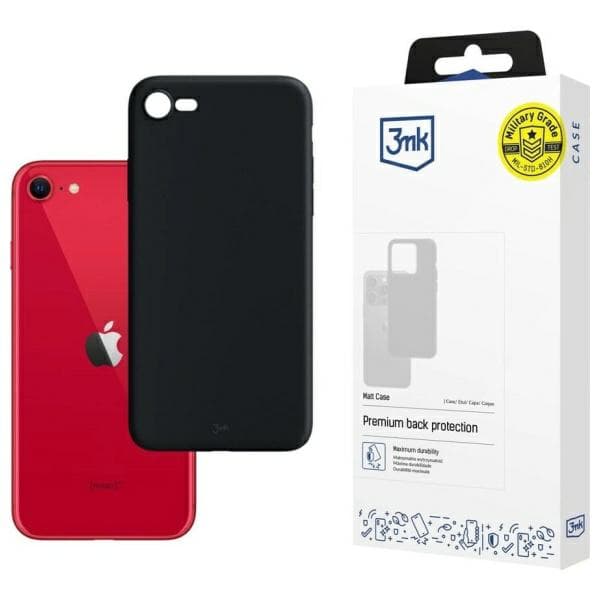 3MK Matt cover til iPhone SE 2020/2020, sort