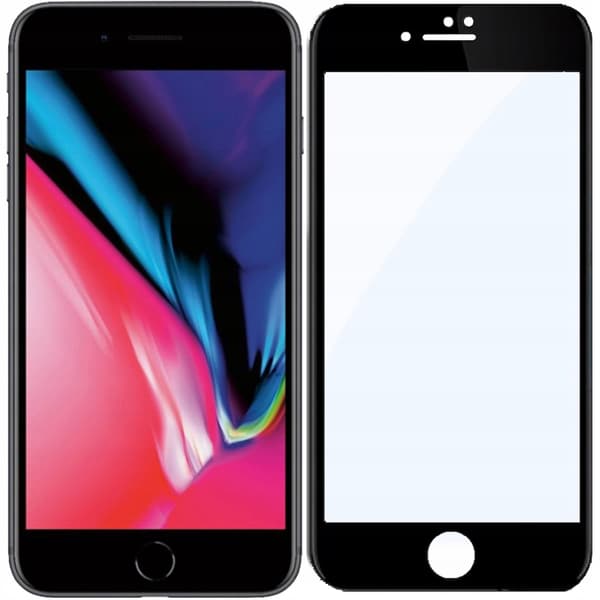 Hærdet glas til Apple iPhone 7/8 Plus. Fuldskærmsdækning. 5D og 9H.