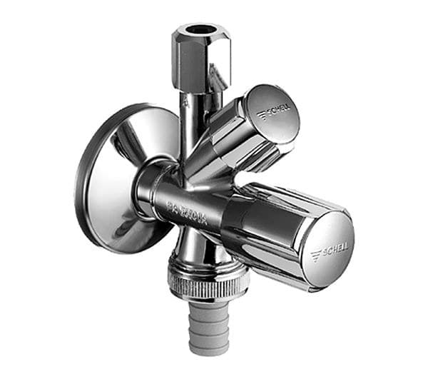 Comfort 3/8" vinkelkombinationsventil, forkromet med BSZ, asag