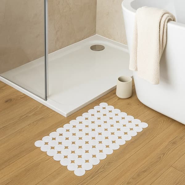 Halkfri badrumsmatta 68x36 cm vit