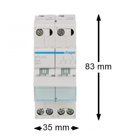 Modulær installationsafbryder I-0-II 2P 40A 230V AC HAGER