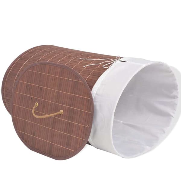 vidaXL Tvättkorg i bambu oval brun