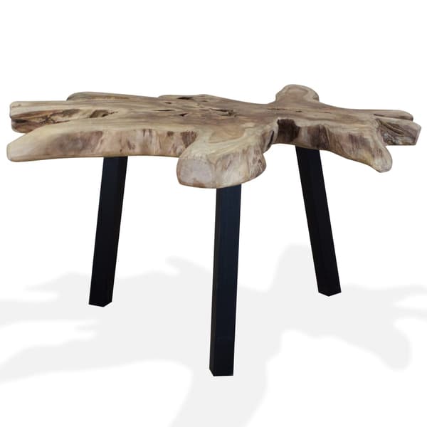 vidaXL Soffbord i teak 80 x 70 x 38 cm