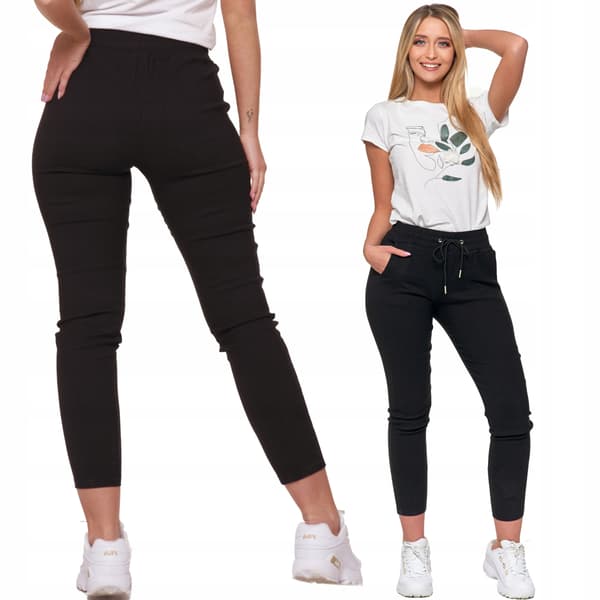Damejoggerbukser Elastik med Snøre Elegant Moderigtig MORAJ L/XL SORT