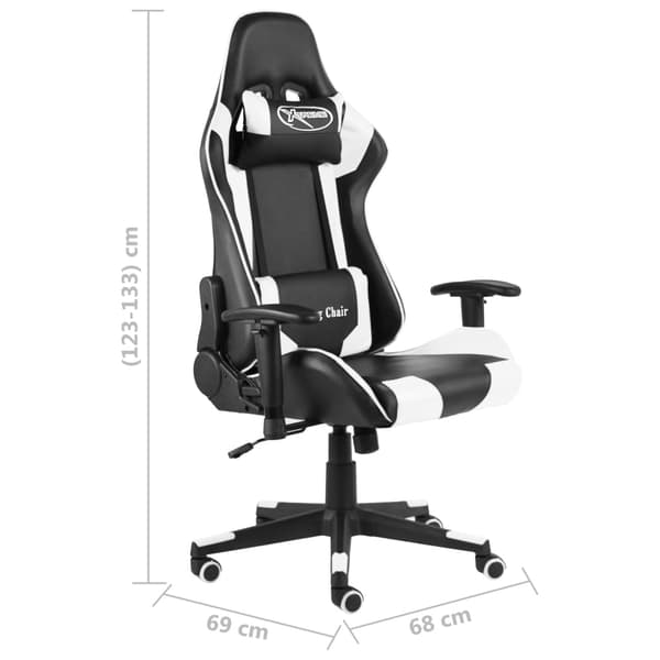 vidaXL snurrande spelstol, vit, PVC