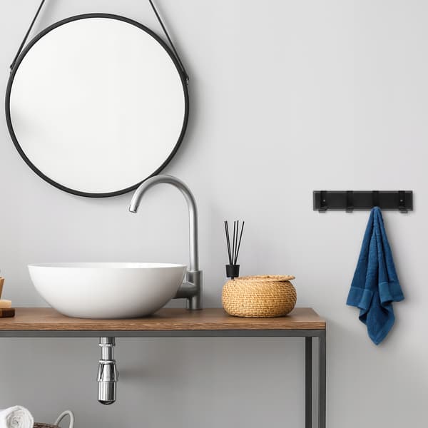 VÆGBØJLEKROG TØJSTIL 4 FOLDBARE KROGE SORT MAT