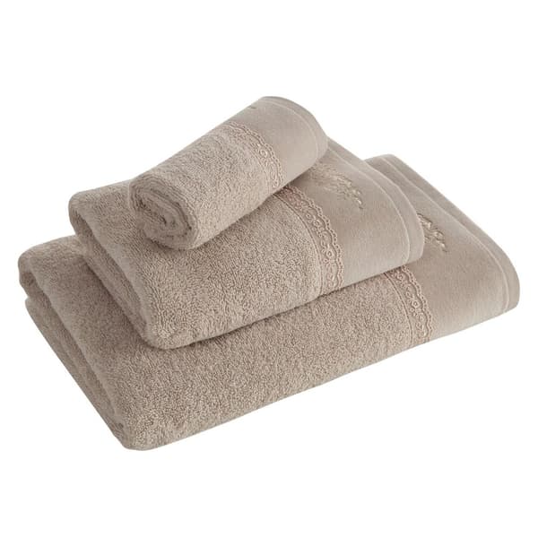 Sisi handduk med spets 30x50 cm beige