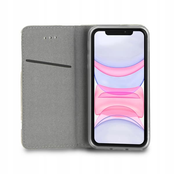 Etui til IPHONE 11 SMART MAGNET BOOKETUIL PUNG SORT + GLAS