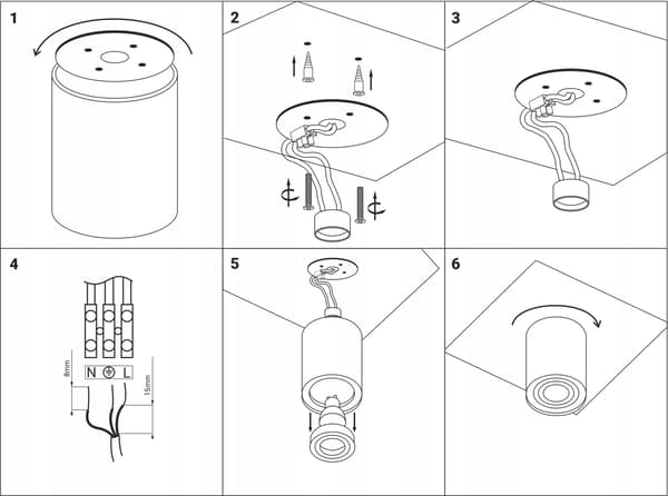 HALOGEN TAKLAMPA RÖRSPOTBAR GU10