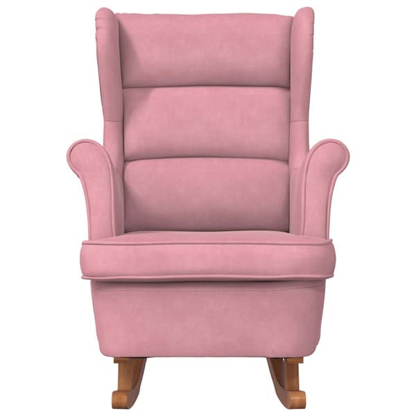 vidaXL Gungstol med gummifötter rosa sammet