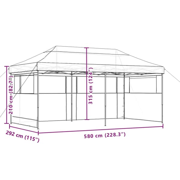 vidaXL 3-vægs pop-up festtelt beige