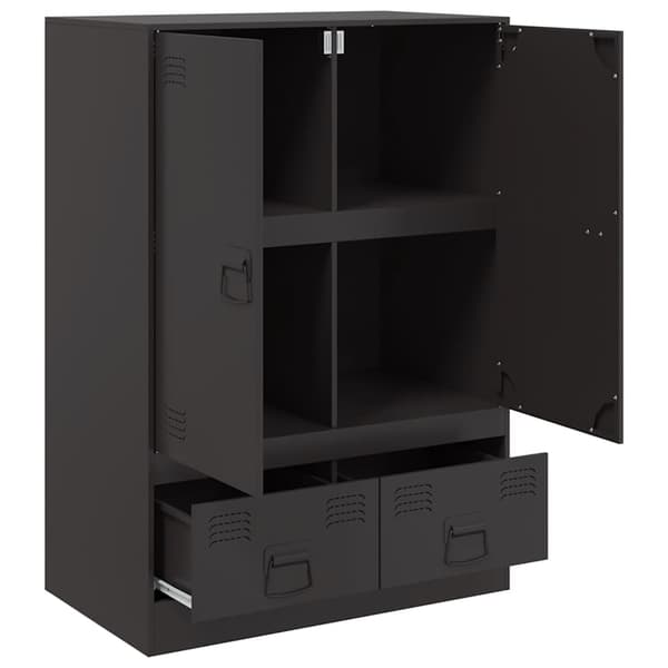vidaXL skab, sort, 67x39x95 cm, stål
