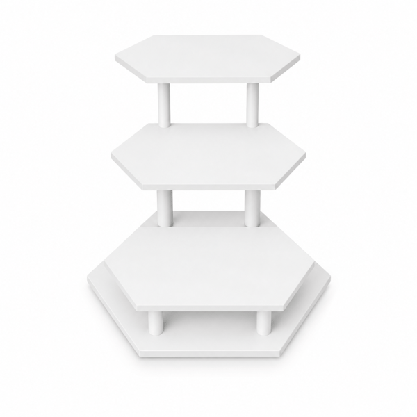 3-lags hvid dekorativ organizer displayhylde