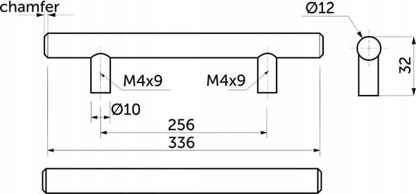 RELIGNOWY møbelgreb til CHROME AKS møbler 256 mm