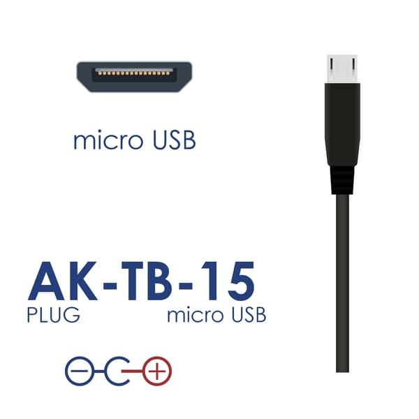 Akyga AK-TB-15 Tabletoplader Micro USB B Telefonstrømadapter 5V/3A 1m