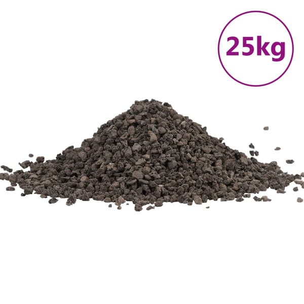 vidaXL basaltgrus, 25 kg, sort, 5-8 mm