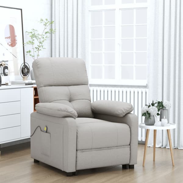 vidaXL Massagestol, Taupe, Tyg