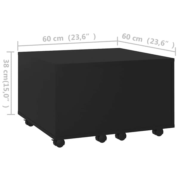 vidaXL sofabord, sort, 60x60x38 cm, træbaseret materiale