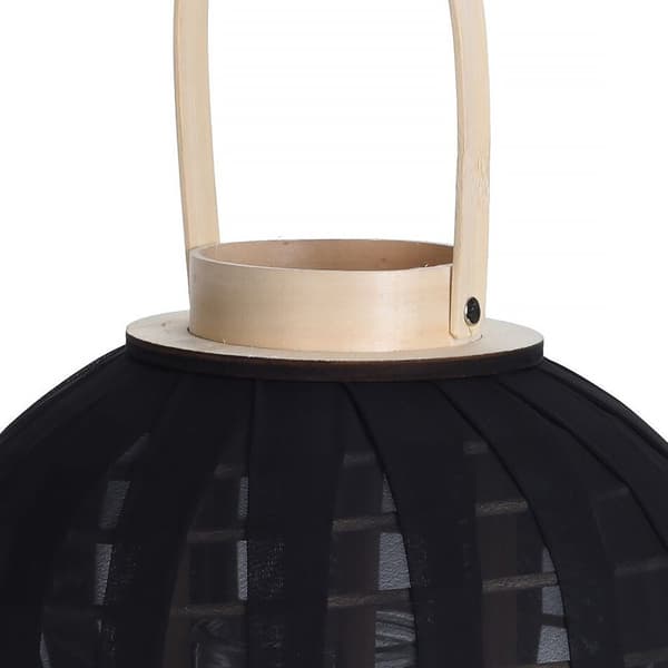 Kynttilälyhty puinen musta 22 cm
