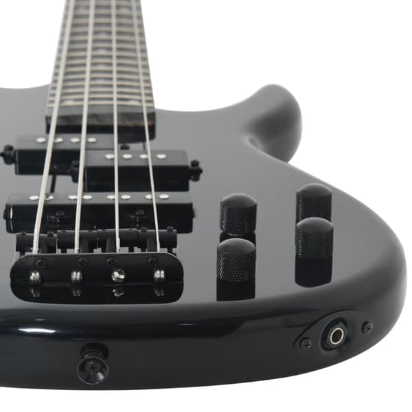 vidaXL Nybörjarbasgitarr med väska, svart, 4/4, 46"