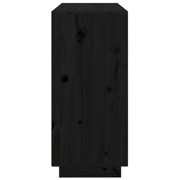 vidaXL kommode, sort, 111x34x75 cm, fyrretræ