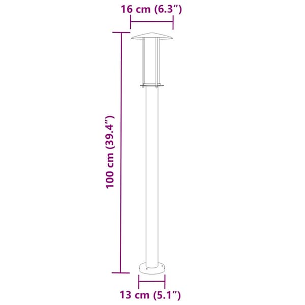 vidaXL havelamper, 3 stk., sort, 100 cm, stål
