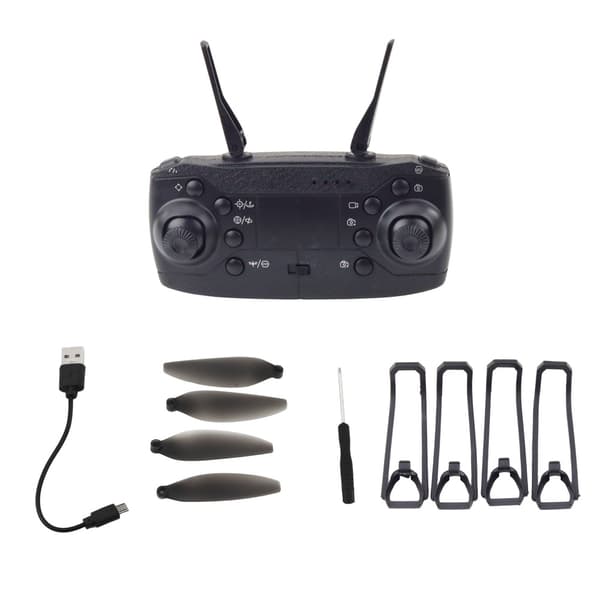 Drone Y329 HD Kamera WIFI LED Lys App Sort Kulstoffiber