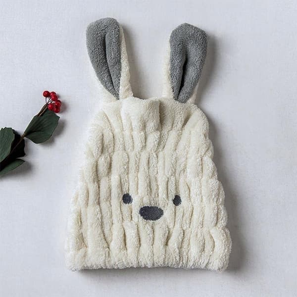 håndklæde turban hårtørrerhætte mikrofiber TEDDY BEAR universal (creme)