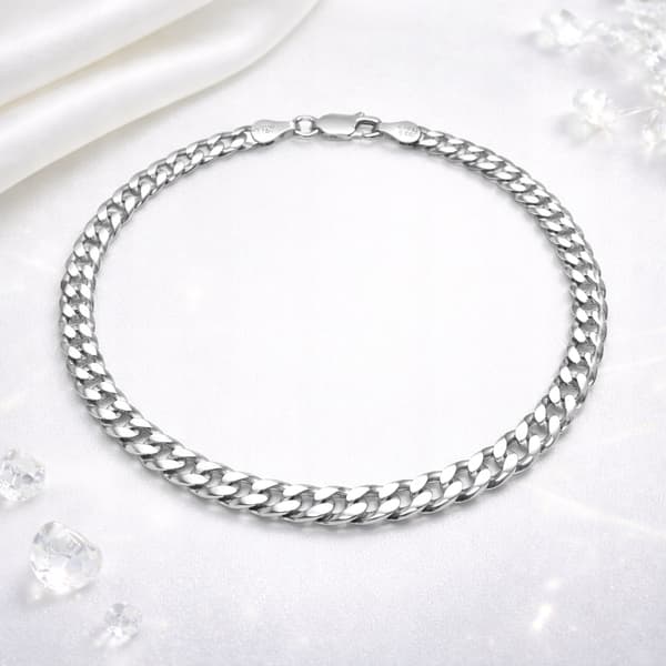 HERRARMBAND I SILVER 925 SILVER DIAMANT 5MM KOTLETT SOM GÅVA