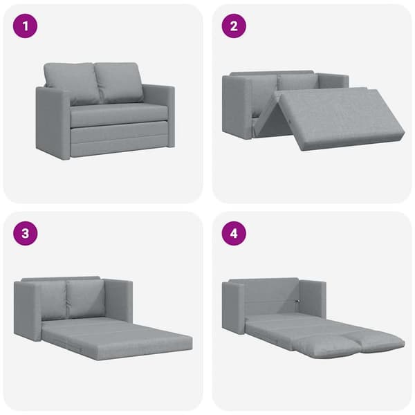 vidaXL 2-i-1 gulvsofa lysegrå 112x174x55 cm stof