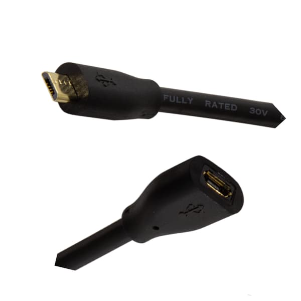 USB 2.0 Micro-USB forlængerkabel 0,5m sort Logilink - transmission 480 Mbit/s