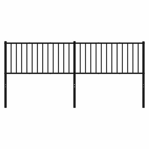 vidaXL metalsengegavl, sort, 200 cm