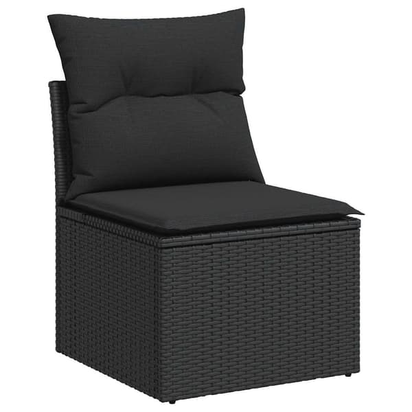 vidaXL 2-delt sofasæt med hynder, sort, polyrattan og akacie