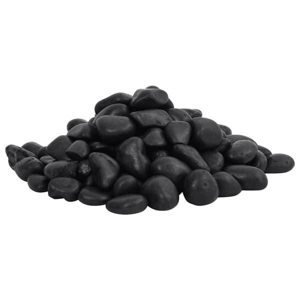 vidaXL polerede småsten, 25 kg, sort, 2-5 cm