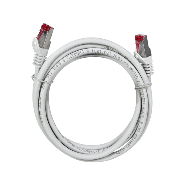 CAT.6 S/FTP NETVÆRKSKABEL 1,5m RJ45 GRÅ PATCHCORD LAN ETHERNET LSZH