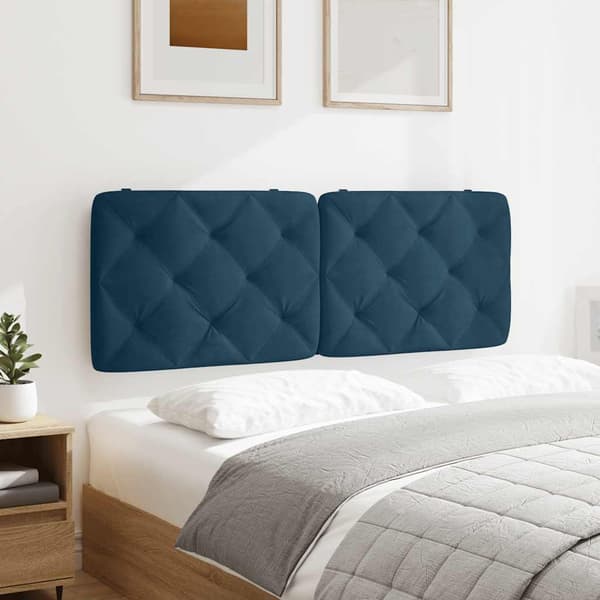 vidaXL Sängynpäädyn tyyny, sininen, 140 cm, sametti