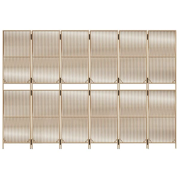 vidaXL Rumsavdelare med 6 paneler, beige, polyrotting