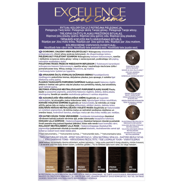 Loreal Excellence Cool Creme hårfarve - 5.11 Ultra Ash Light Brown 192ml
